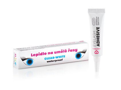 Lepidlo na umělé řasy clear white NEW